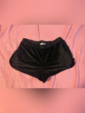 Juicy Couture Black Velour Athletic Lounge Shorts